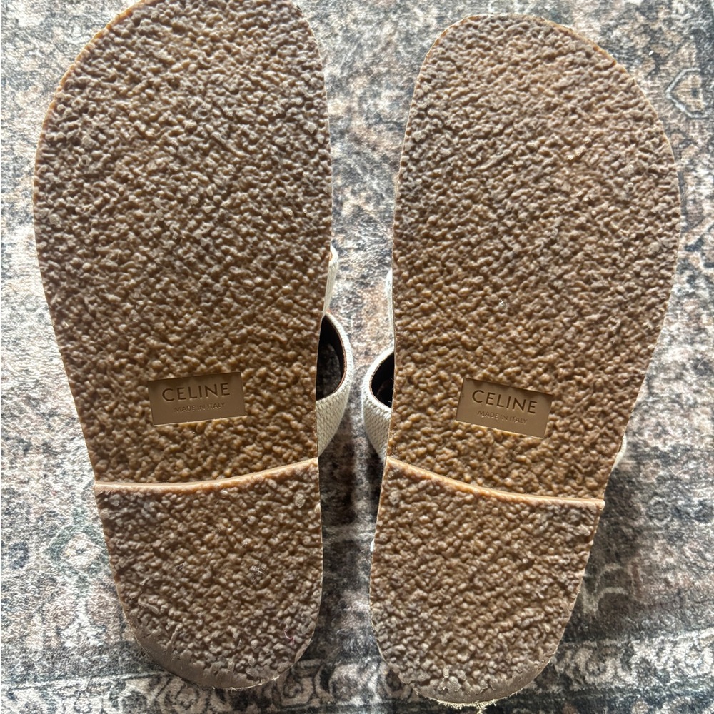 AUTHENTIC Celine Tippi Slide in Canvas and Calfskin - Picture 5 of 6
